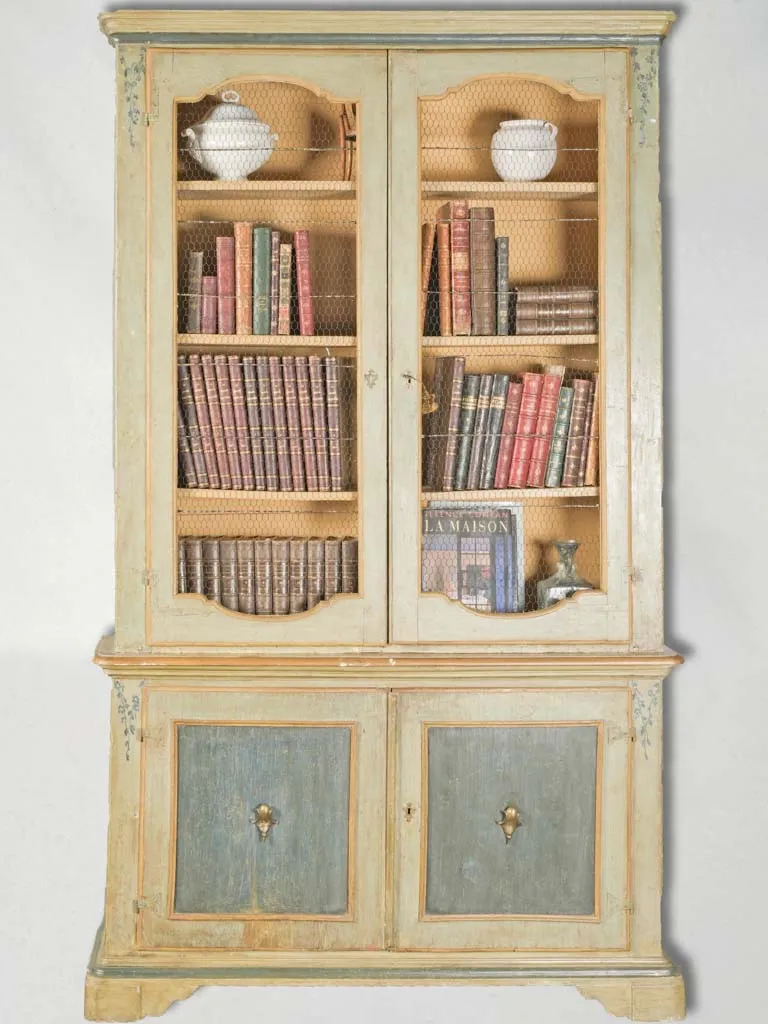 18th-Century Italian Green Hutch Bookcase, Florence 108"