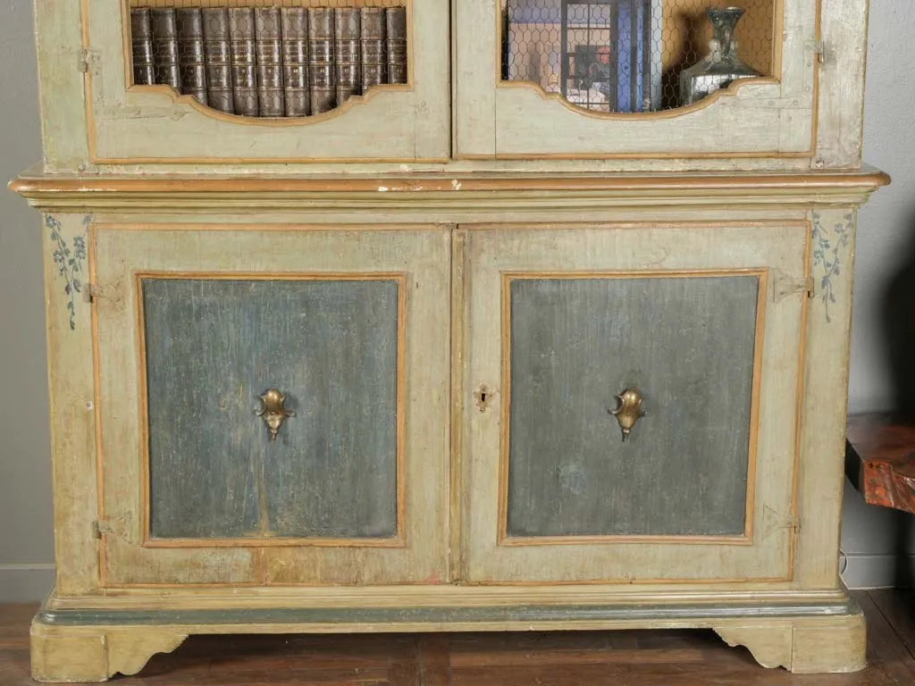 18th-Century Italian Green Hutch Bookcase, Florence 108"