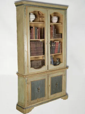 18th-Century Italian Green Hutch Bookcase, Florence 108"