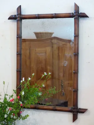 19th century French bamboo style mirror