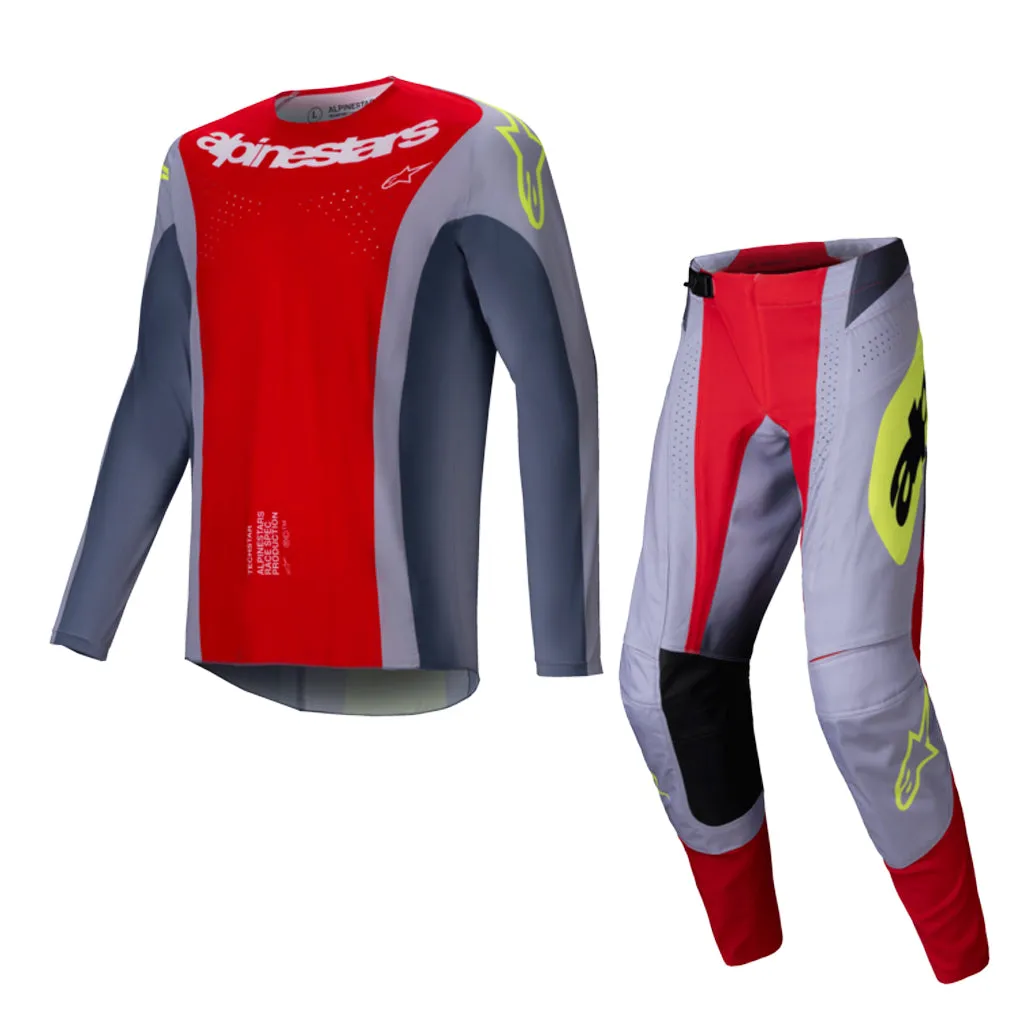 2025 Alpinestars Techstar Melt Kit Combo Bright Red Grey