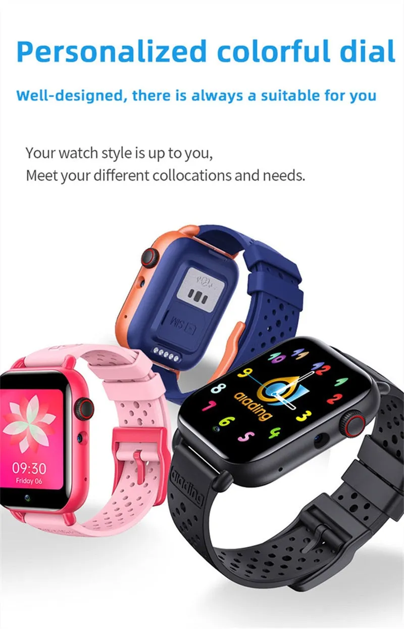 4G Android 9.0 SIM Card Video Call Dual Camera Gps Sports Smart Watch