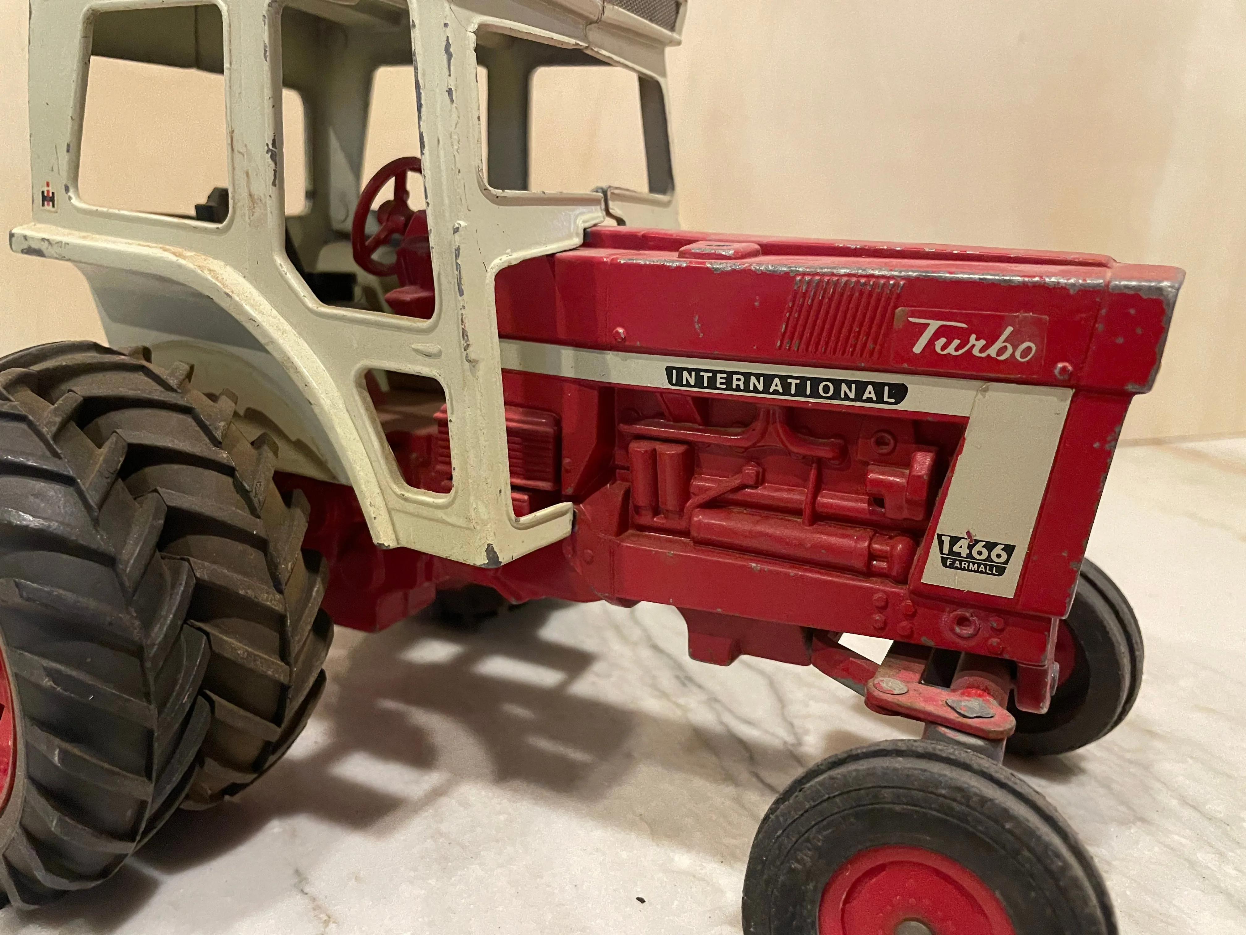 60’s International Turbo 1466 Tractor Toy with Ertl Plow