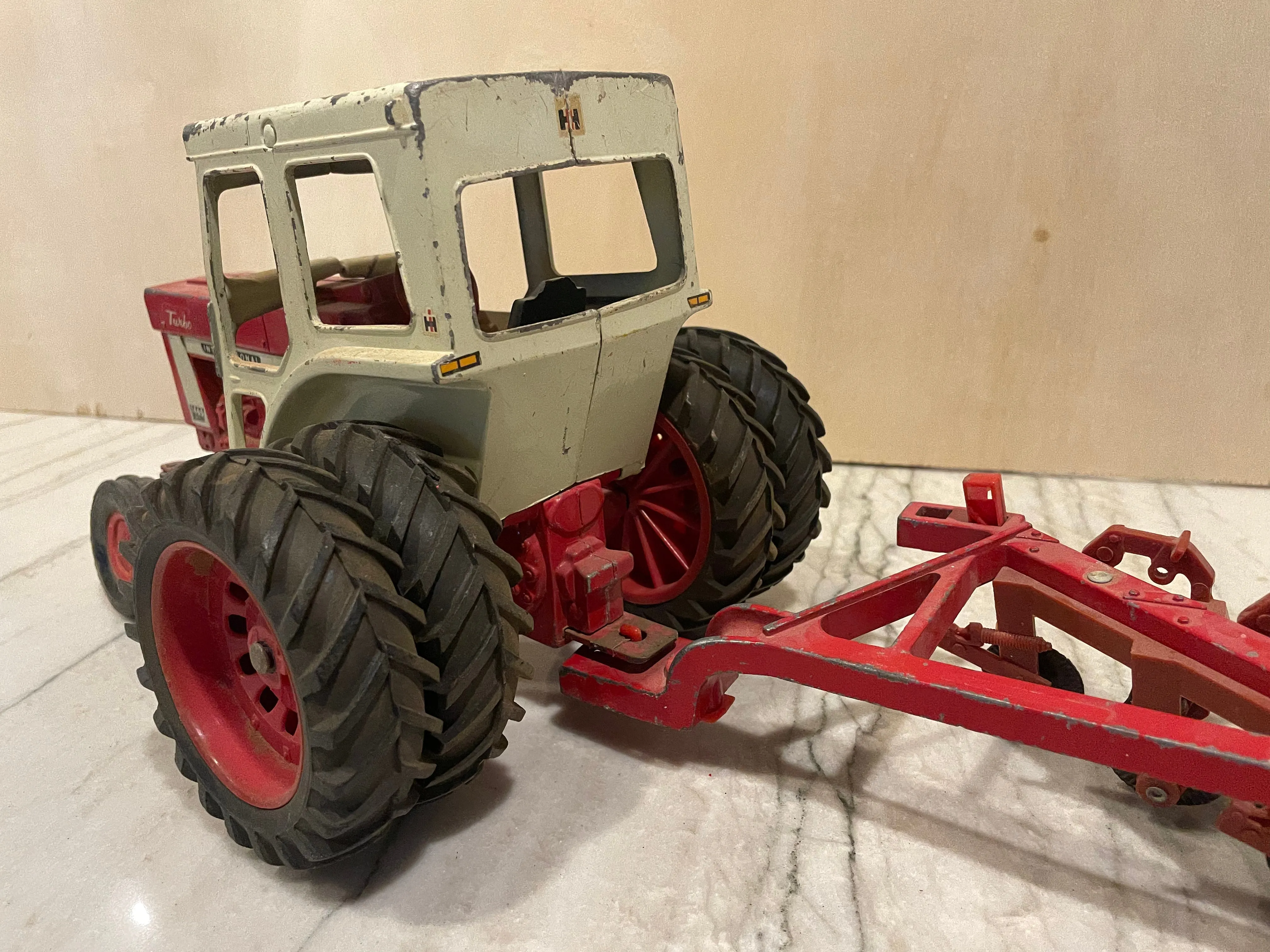 60’s International Turbo 1466 Tractor Toy with Ertl Plow