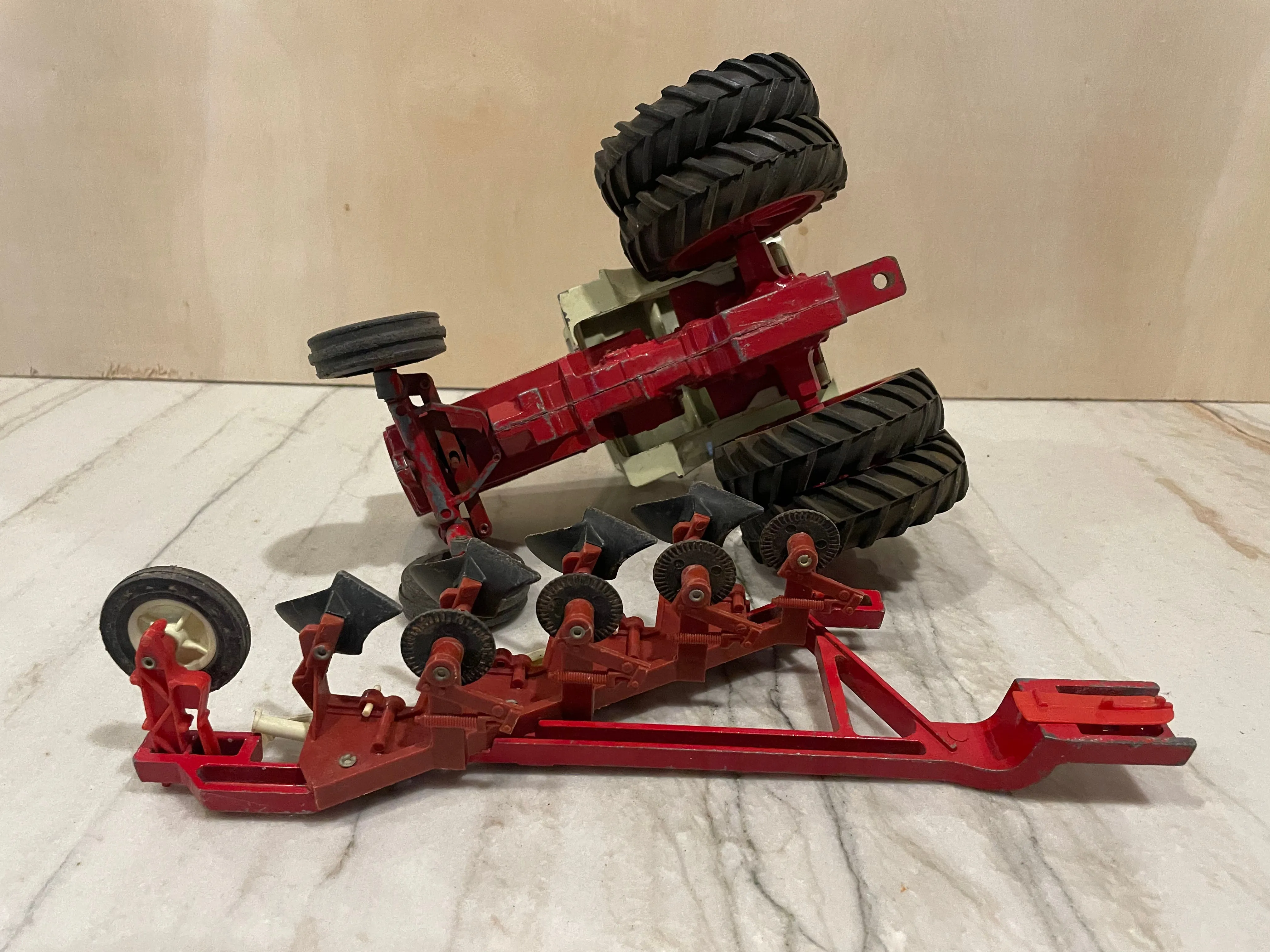 60’s International Turbo 1466 Tractor Toy with Ertl Plow