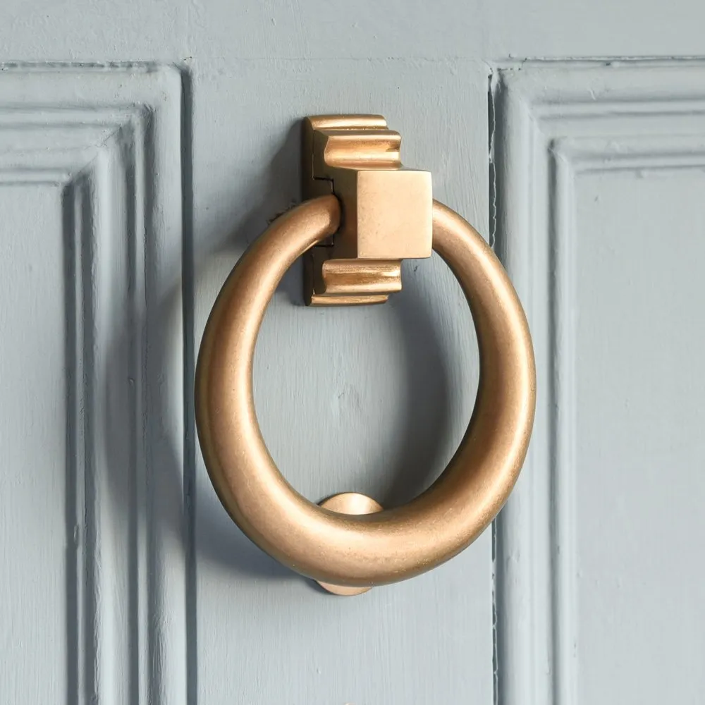 Aged Brass Hoop Door Knocker