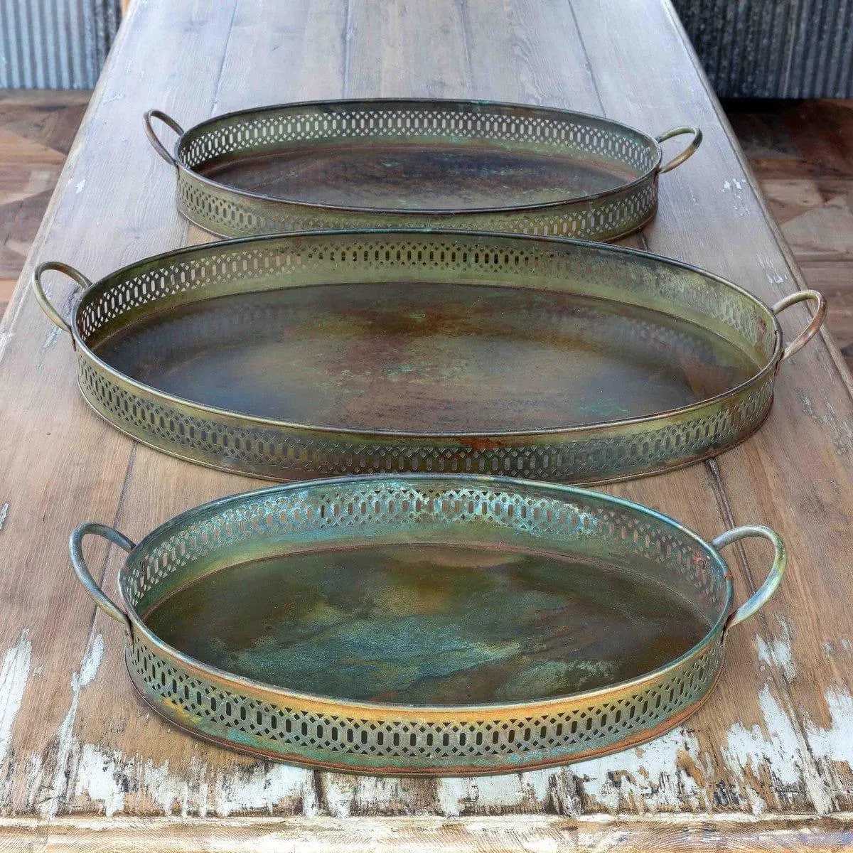 Aged Patina Trays