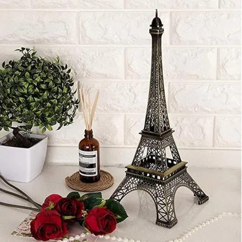 Allwize Antique Finish 3D Metal Paris Eiffel Tower, Gold | Decorative Showpiece | Cabinet | Pack of 1