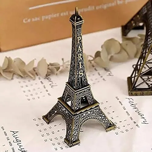 Allwize Antique Finish 3D Metal Paris Eiffel Tower, Gold | Decorative Showpiece | Cabinet | Pack of 1