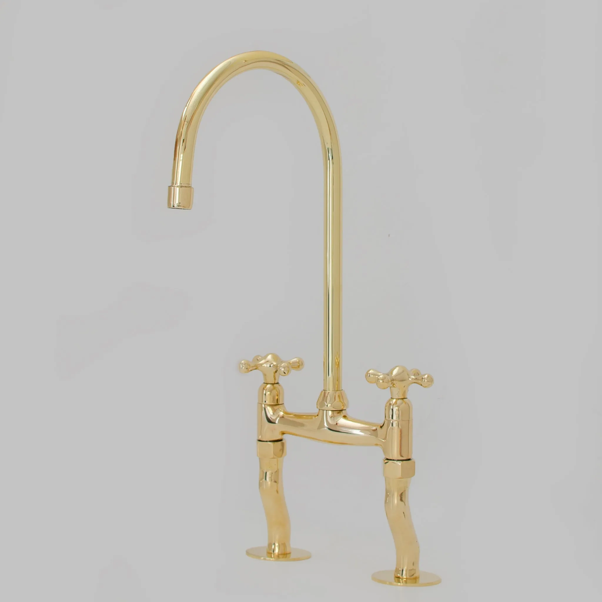 Antique Brass Kitchen Faucet - Antique Brass Bridge Faucet