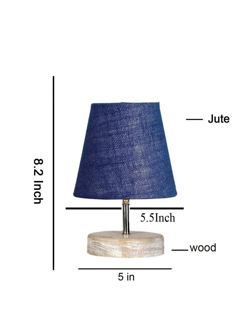 Antique Jute Round White Brushed Wood Table Lamp | Multiple Colors | 6 x 8 inches