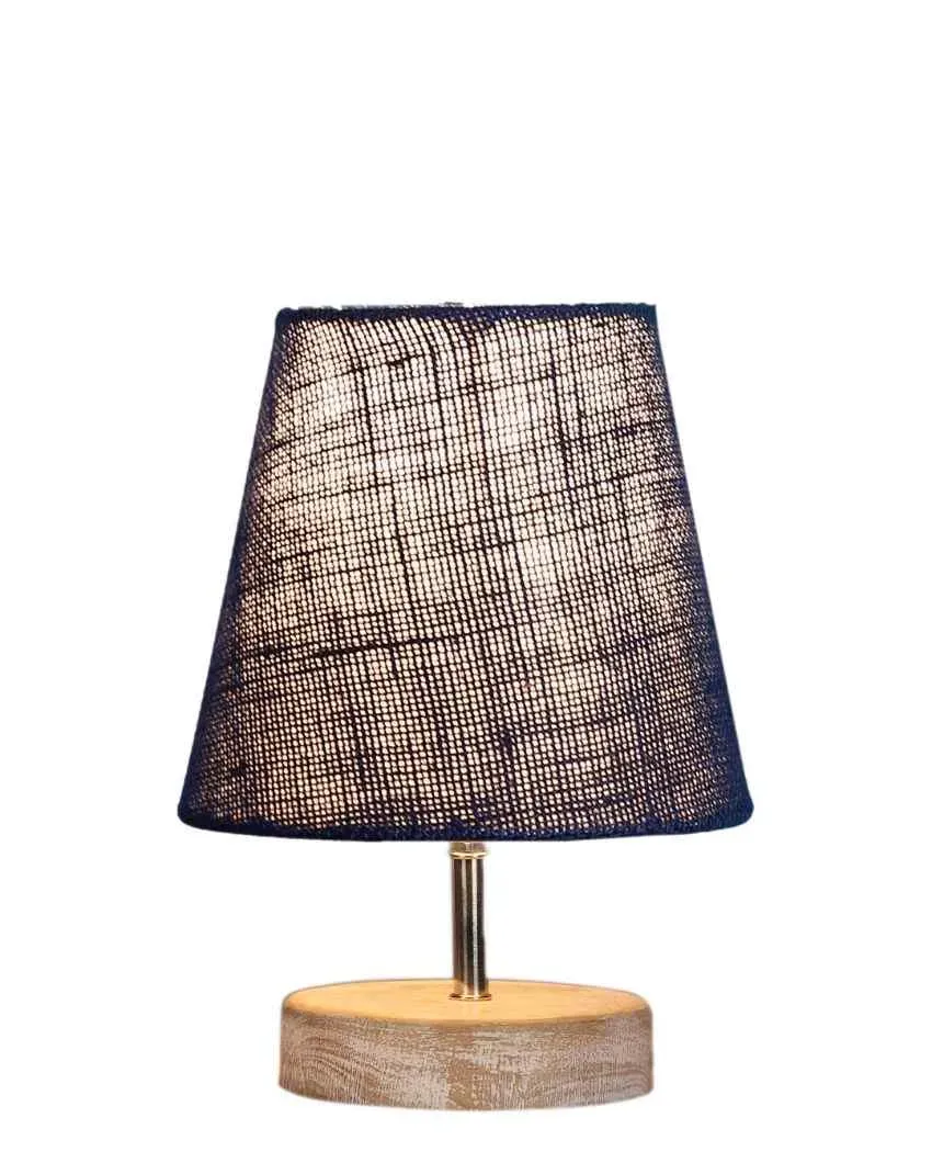 Antique Jute Round White Brushed Wood Table Lamp | Multiple Colors | 6 x 8 inches