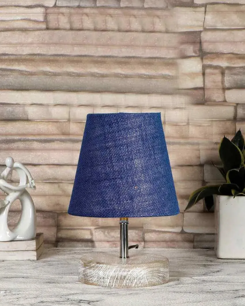 Antique Jute Round White Brushed Wood Table Lamp | Multiple Colors | 6 x 8 inches