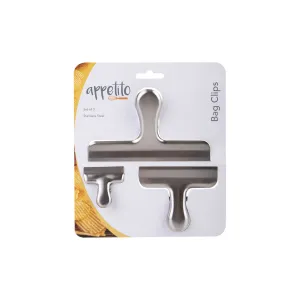 Appetito Bag Clips Stainless Steel Set of 3