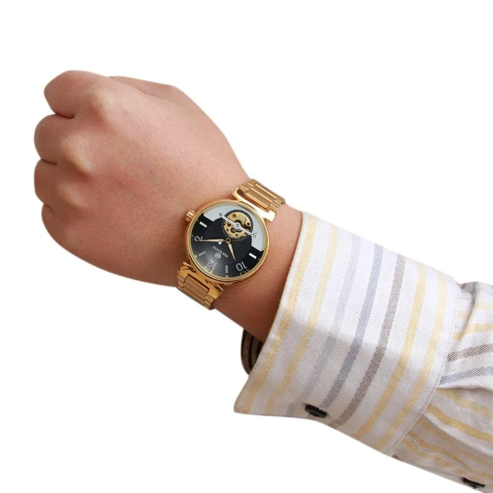 Automatic Blue Dial Skull Horloge Automatic Self-Wind Luxury Watch for Men