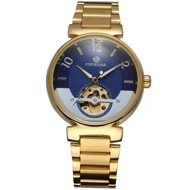 Automatic Blue Dial Skull Horloge Automatic Self-Wind Luxury Watch for Men