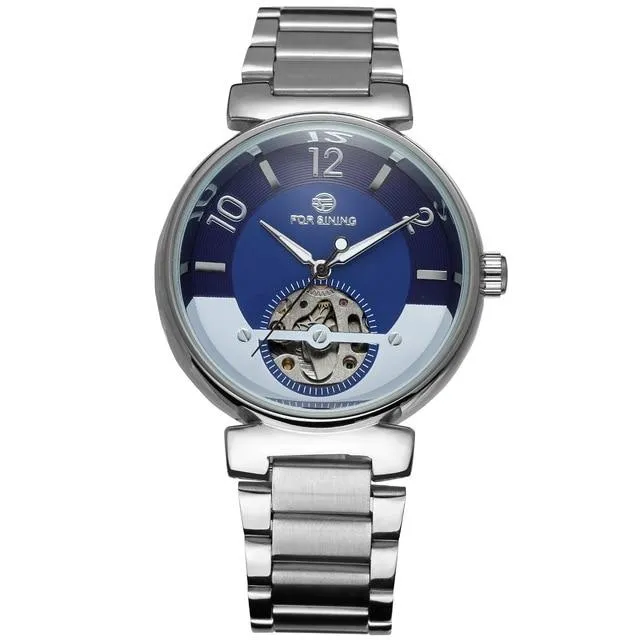 Automatic Blue Dial Skull Horloge Automatic Self-Wind Luxury Watch for Men