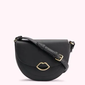 BLACK LEATHER ESME SADDLE BAG