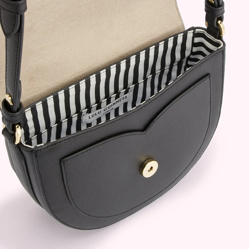 BLACK LEATHER ESME SADDLE BAG