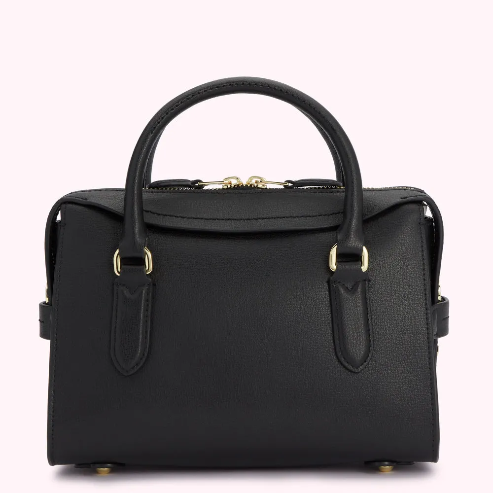 BLACK SMALL LEATHER DYLAN HANDBAG