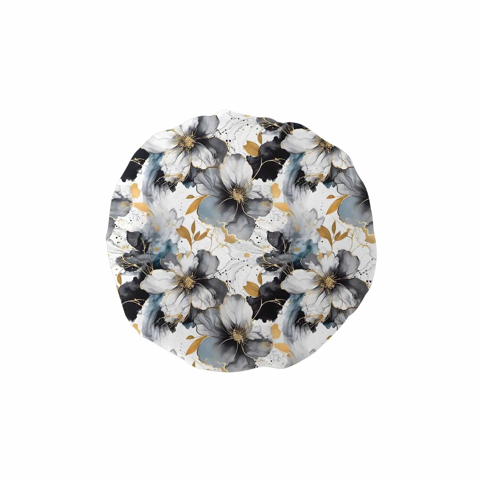 Black White and Gold  Shower Cap