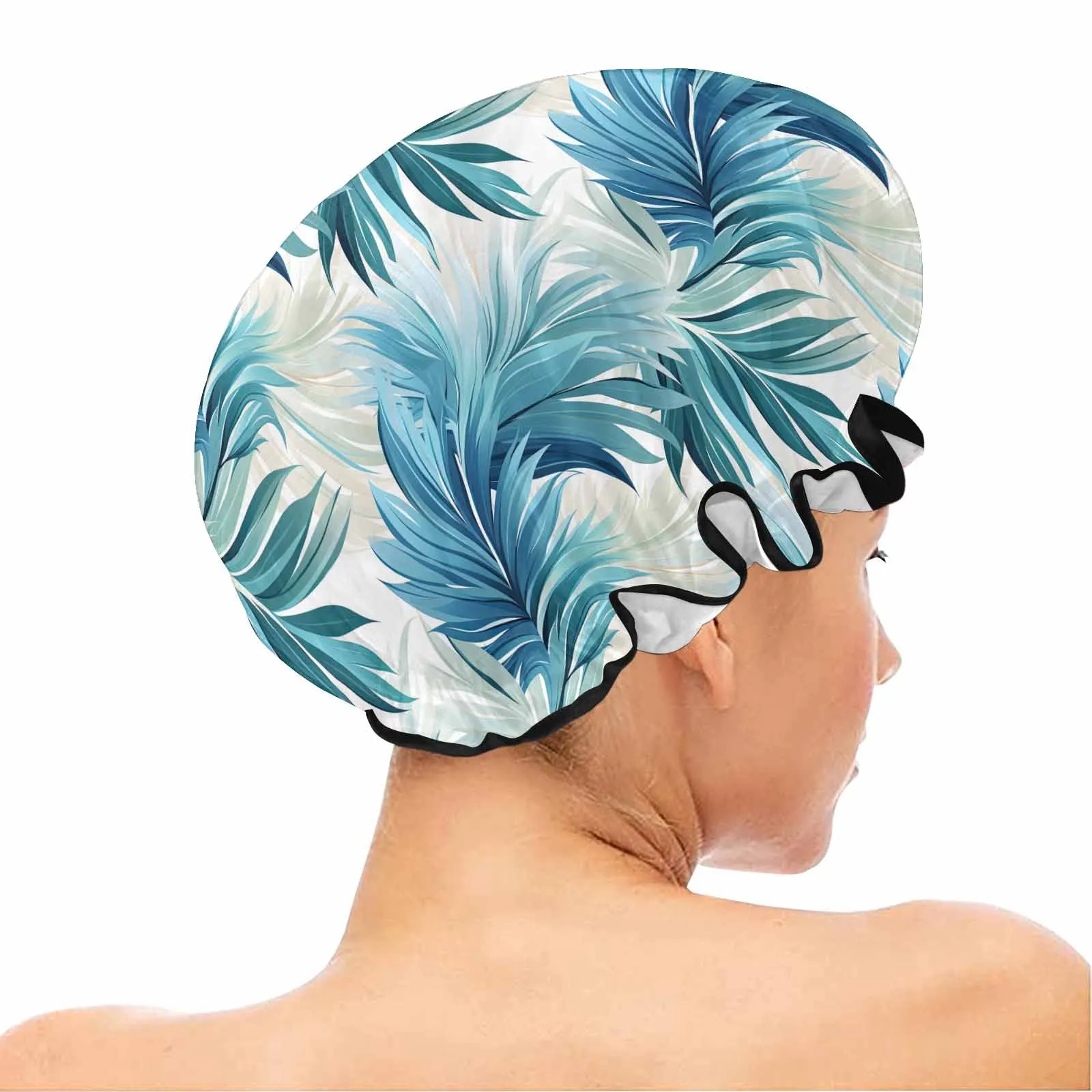 Blue Palms  Shower Cap