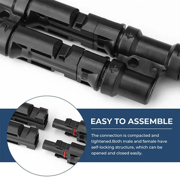 BougeRV Solar Branch Connectors Y Connector in Pair MMF FFM Parallel Connection (5 Pairs)