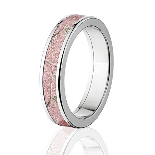 Branded RealTree Pink Camouflage Titanium Rings, Premium Camo Bands