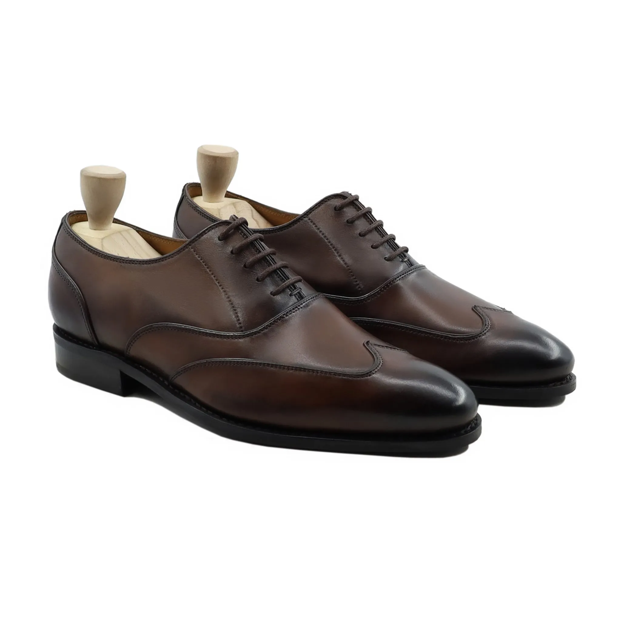 Dubnix - Men's Wooden Brown Calf Leather Oxford Shoe