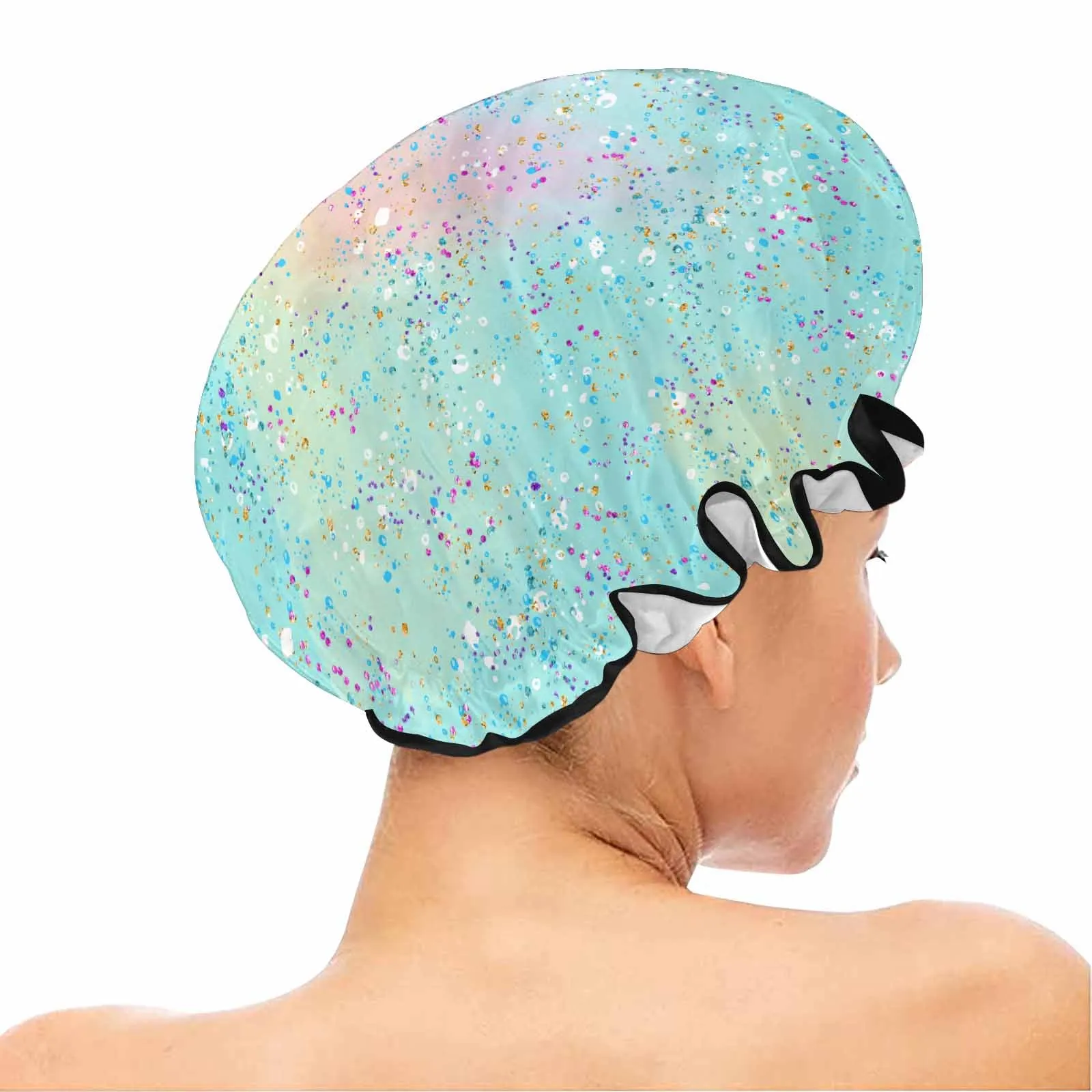 Green Splash  Shower Cap