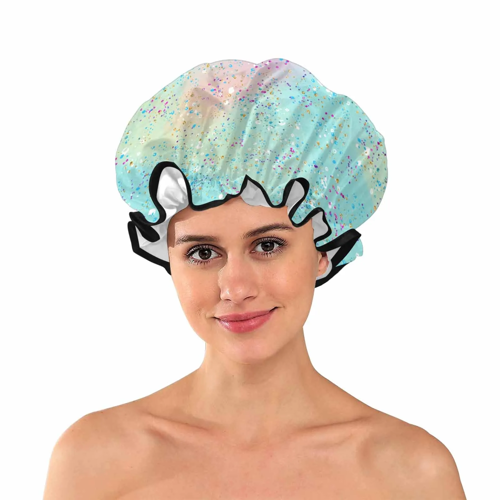 Green Splash  Shower Cap