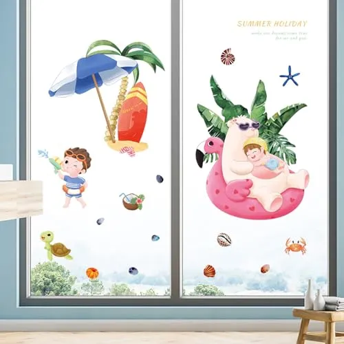 HEUREKA Summer Holiday Stickers Sand Beach TravelVinyl Kids Room Nursery Wall Sticker(70 CM X 50 CM)