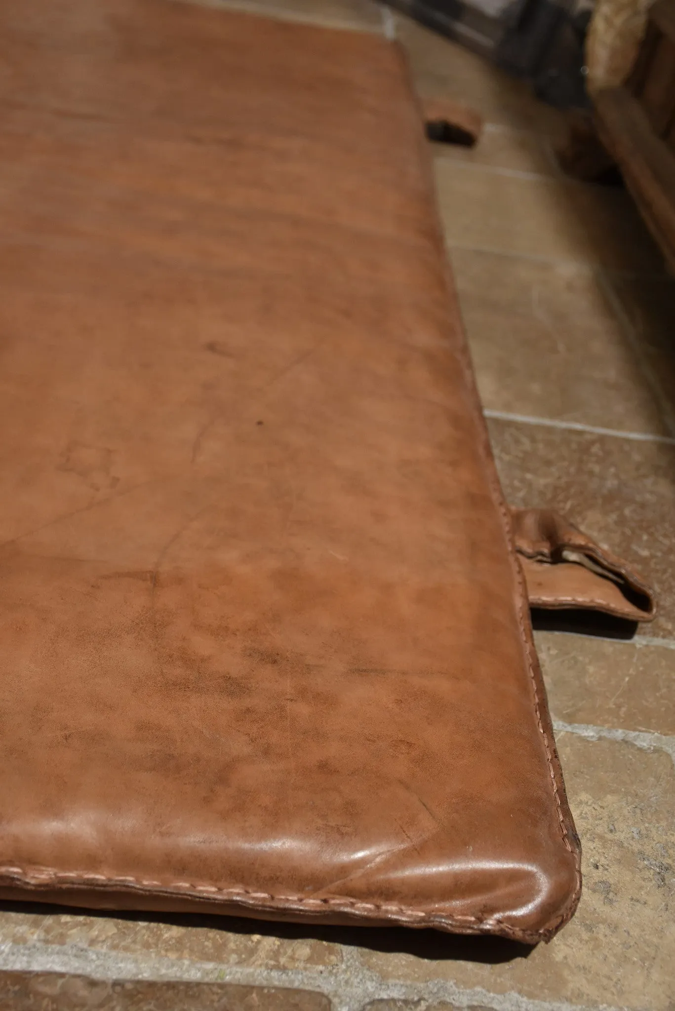 Late 1950's French leather gym mat 2/2