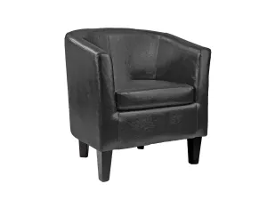 Leather Barrel Chair