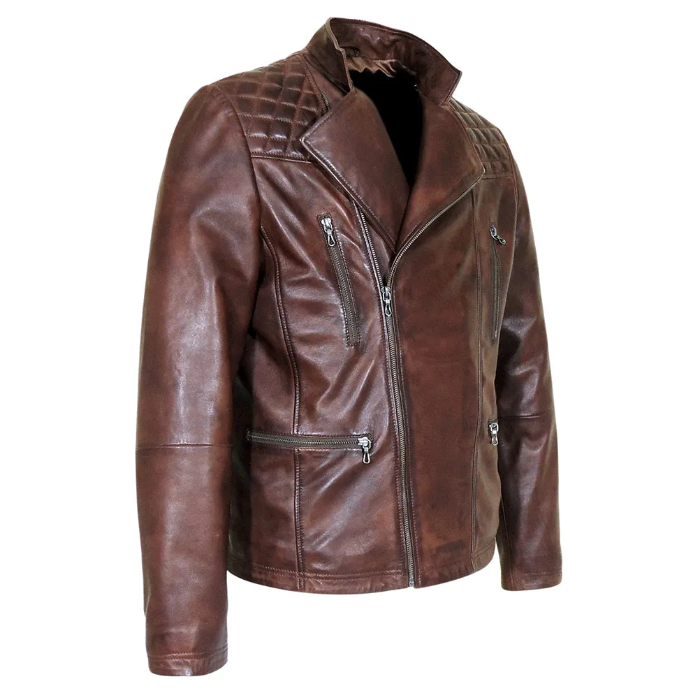 Mauve Men's Vintage Genuine Cow Leather Jacket