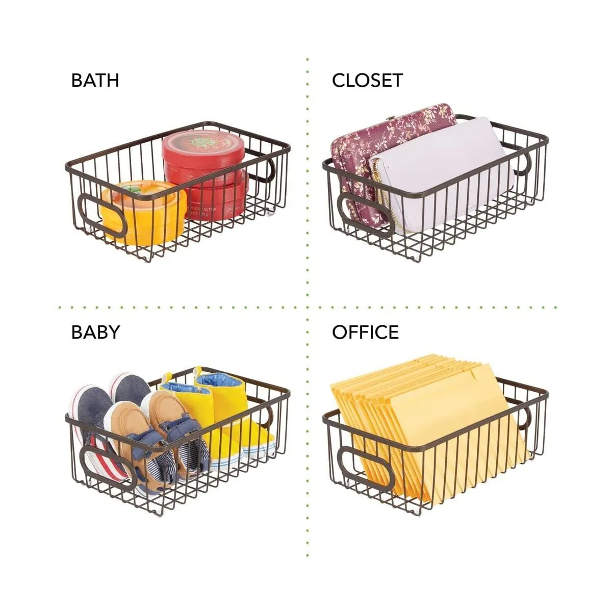 Metal Organizer Basket Bin