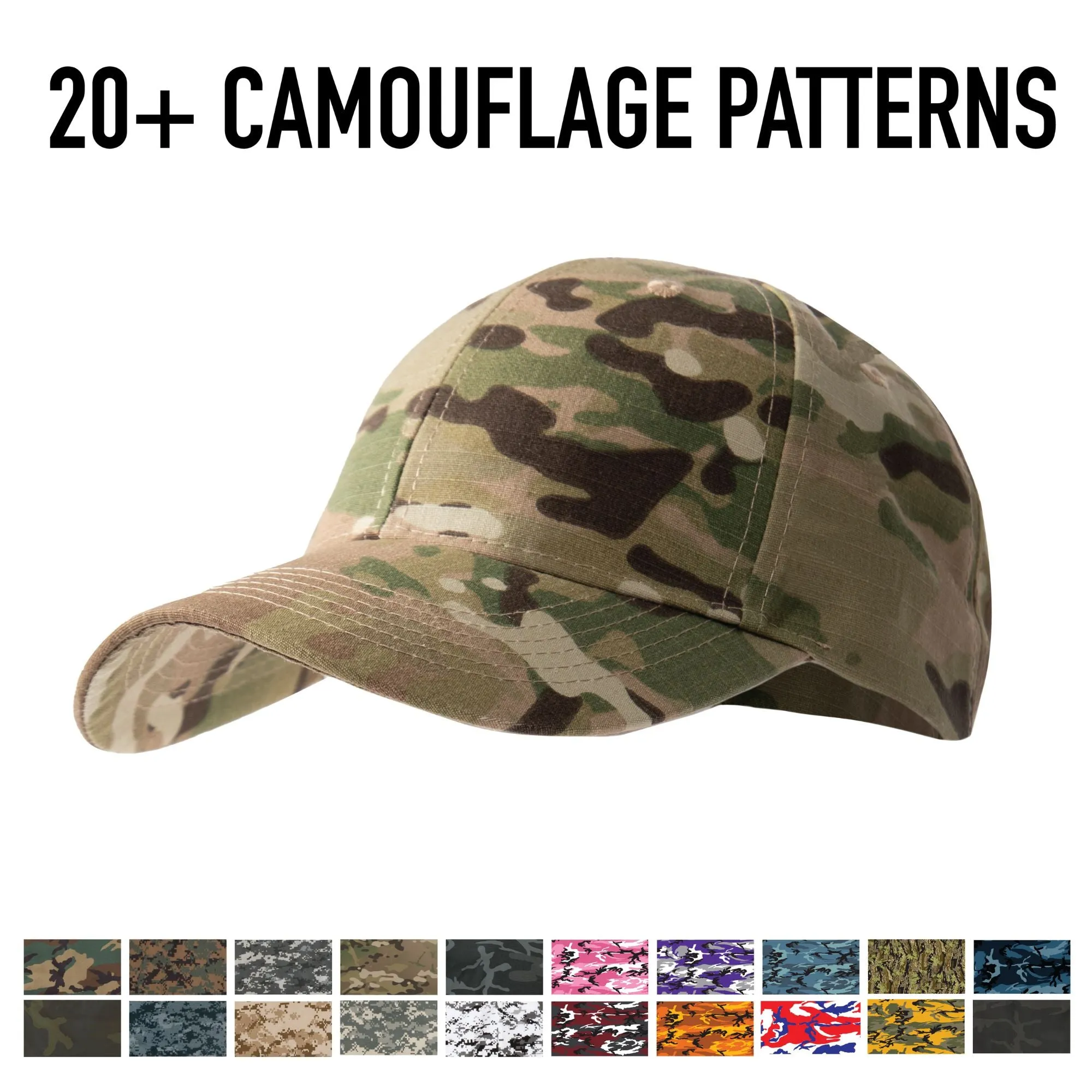 Midnight Woodland Camo - Military Low Profile Adjustable Baseball Cap