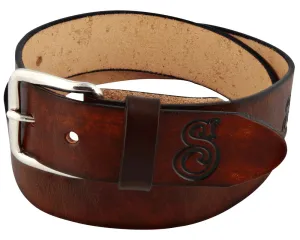 OG Script Leather Belt - Antique Brown