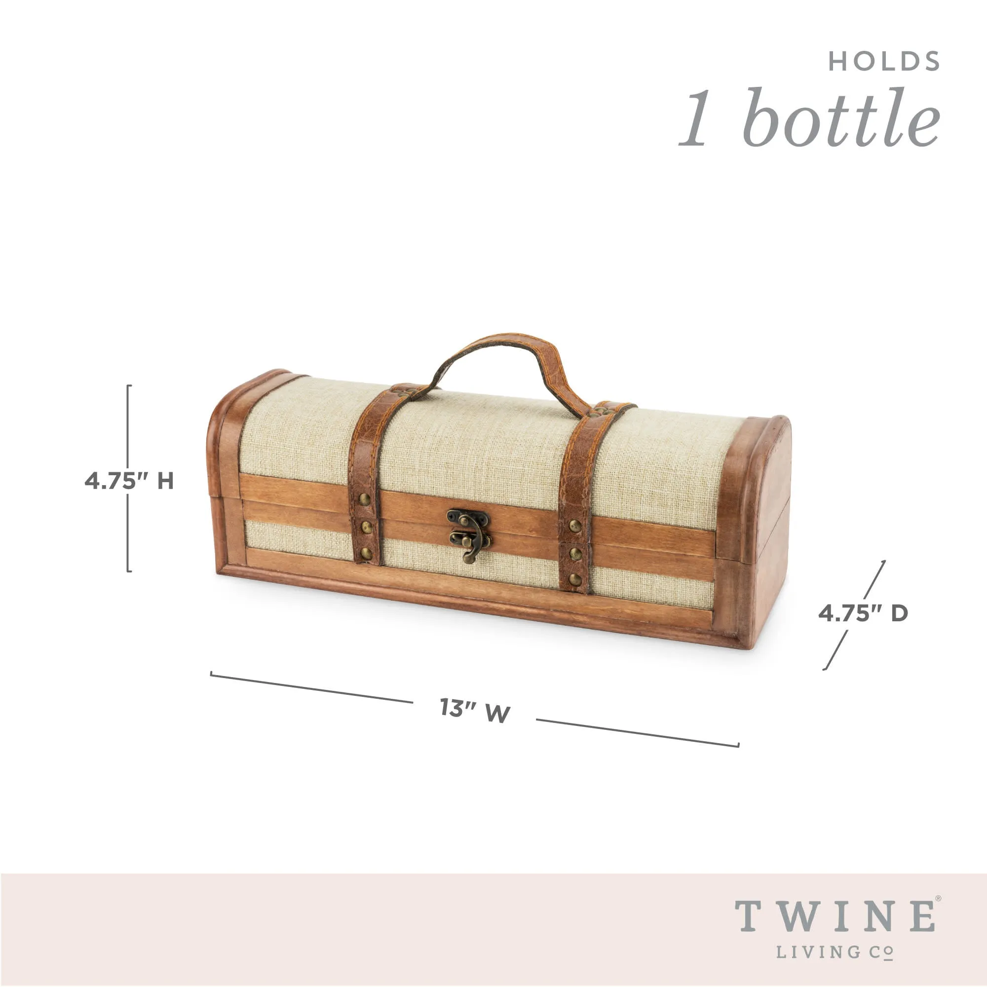 One Bottle Vintage Striped Trunk Wine Box