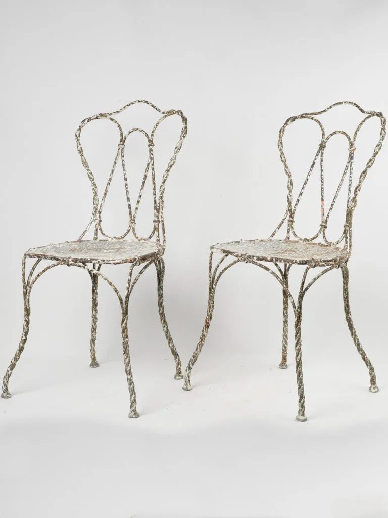 Pair of Late 19th-Century French Twisted Iron Garden Chairs