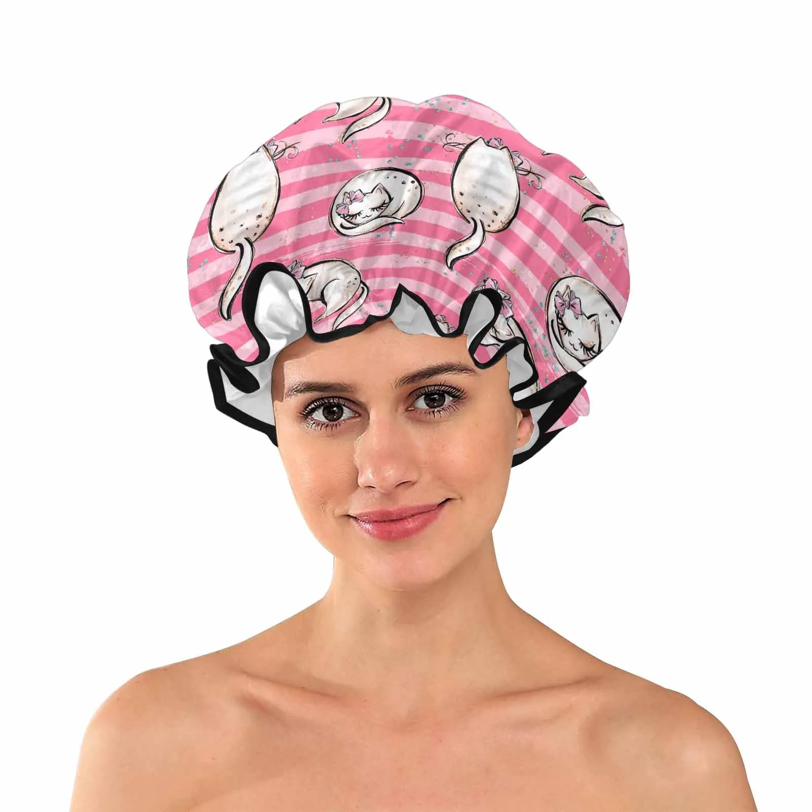 Pink Cats  Shower Cap