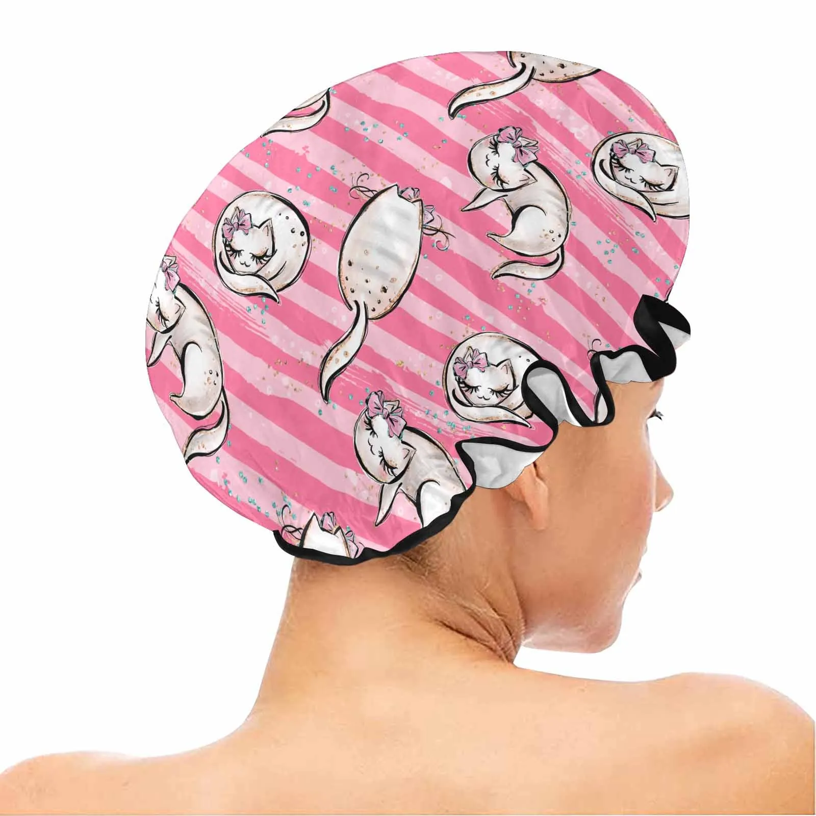 Pink Cats  Shower Cap