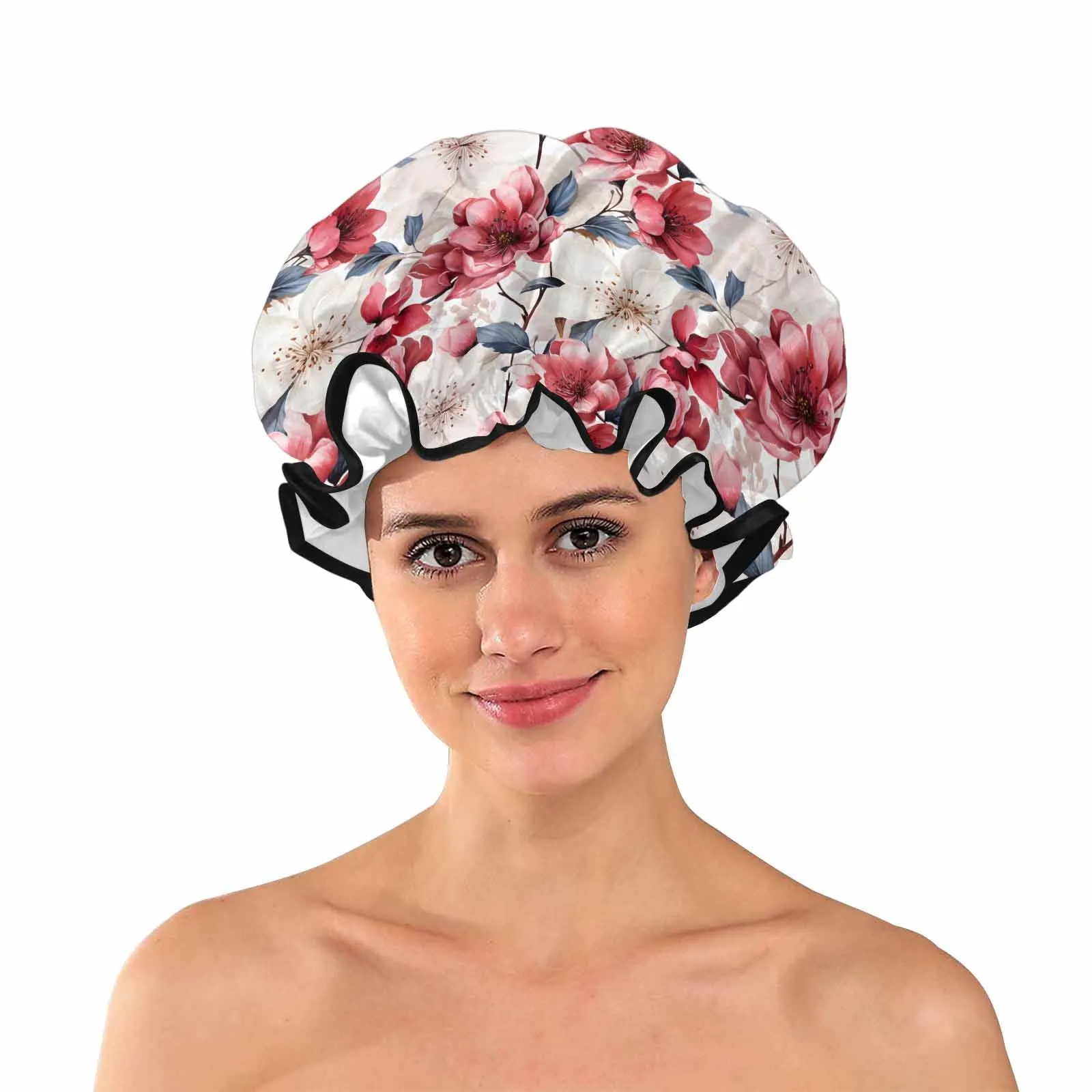 Pink Floral Small  Shower Cap