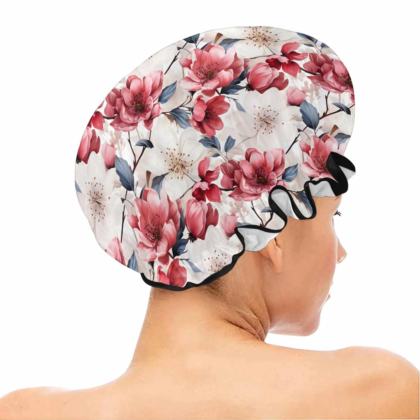 Pink Floral Small  Shower Cap