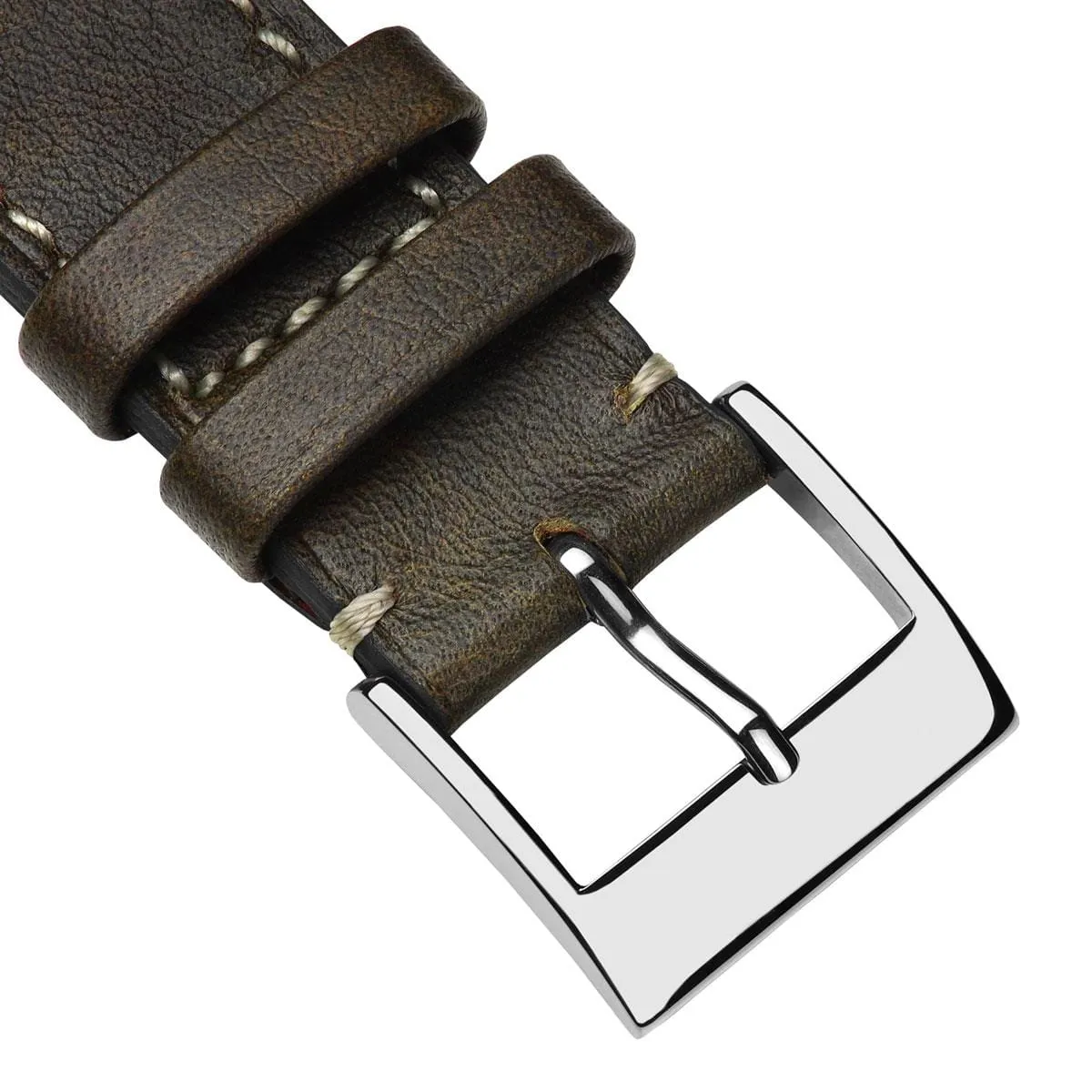 Rochefort Flat Patina Calf Leather Watch Strap - Brown