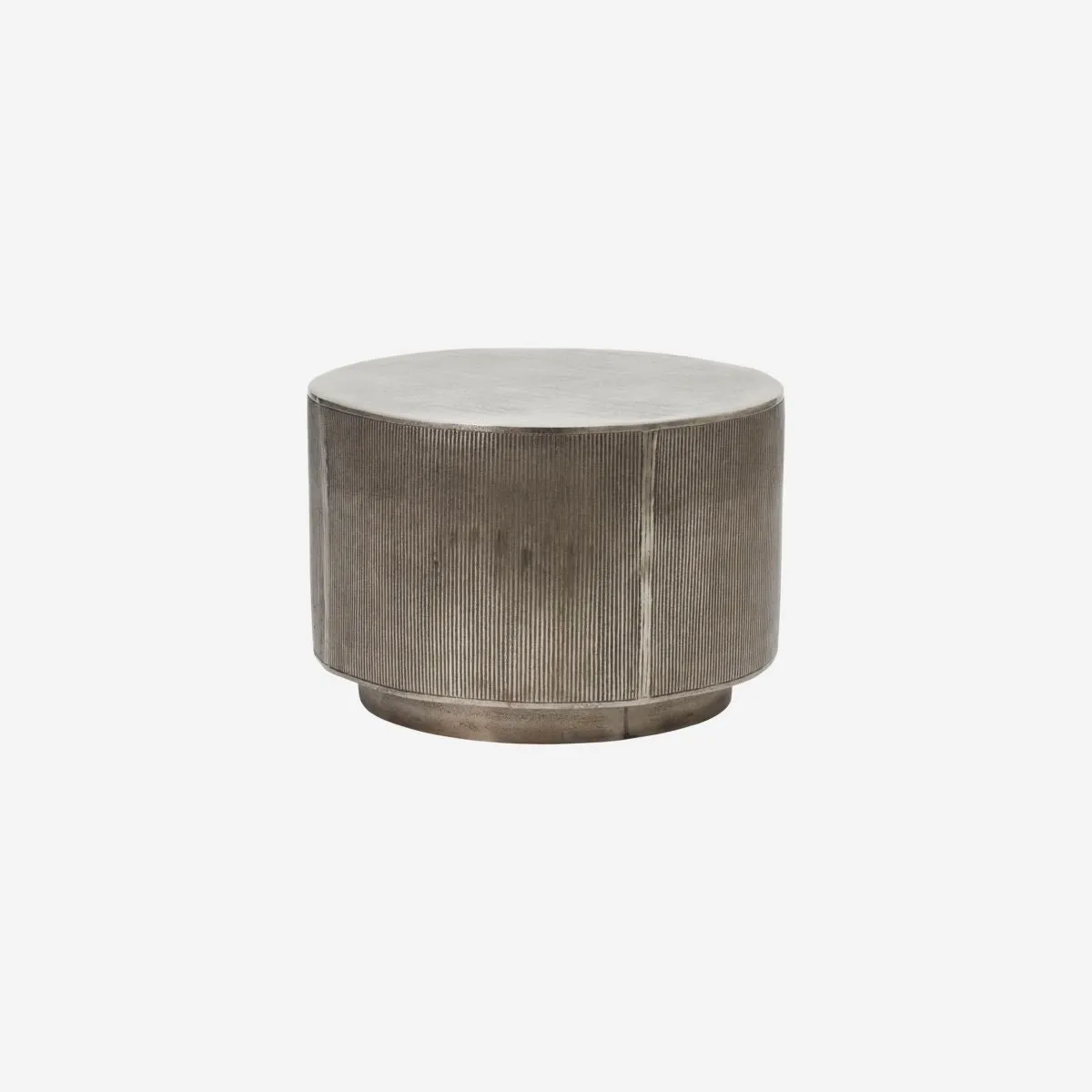 Round Brushed Silver Coffee Table - Rota - by House Doctor, Denmark