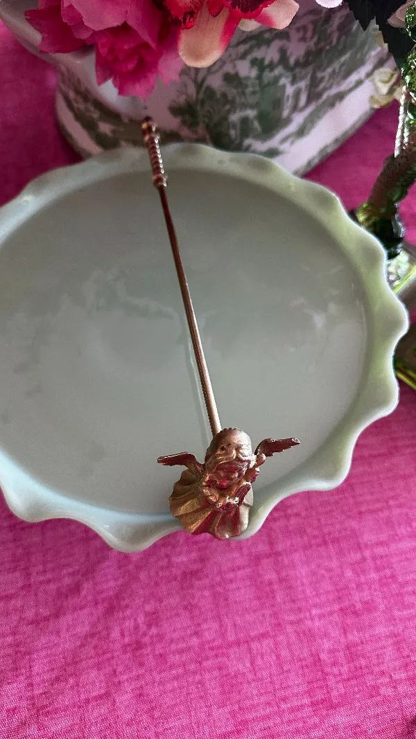 Vintage Candle Snuffer, Brass, Angel