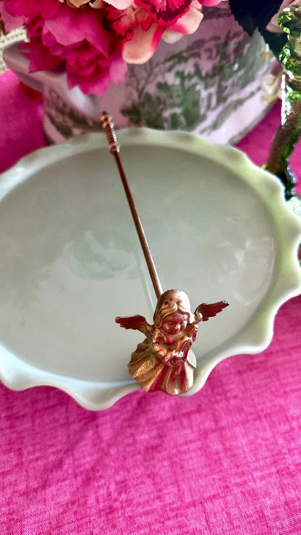 Vintage Candle Snuffer, Brass, Angel