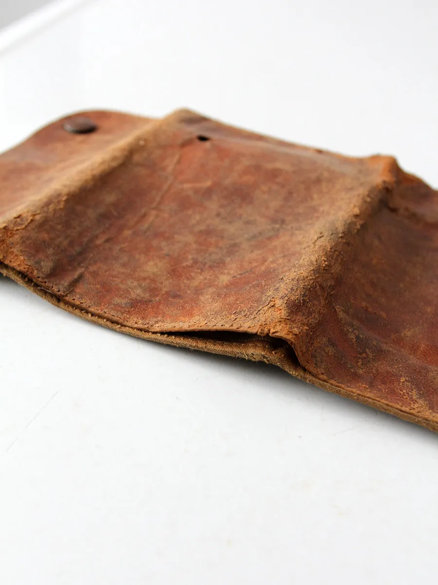 vintage leather mending kit pouch