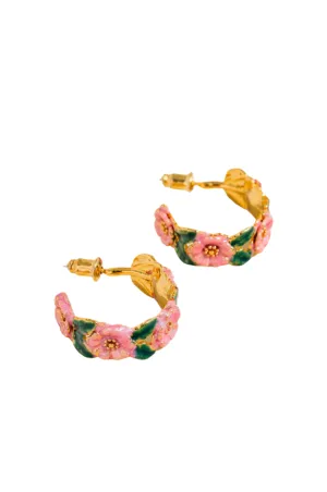 Waterproof Floral Hoop Earrings